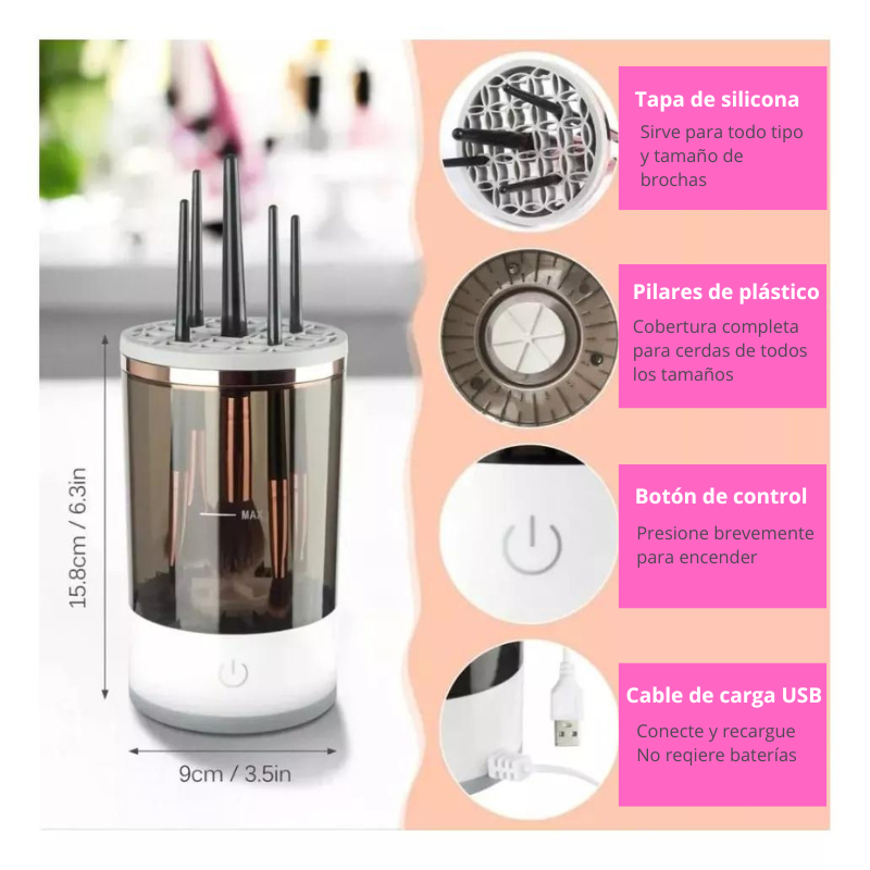 Limpiador de Brochas de Maquillaje SMART 🫧✨